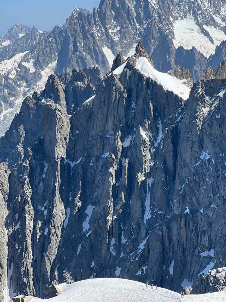 Drone Shot Of The Aiguille Du Midi