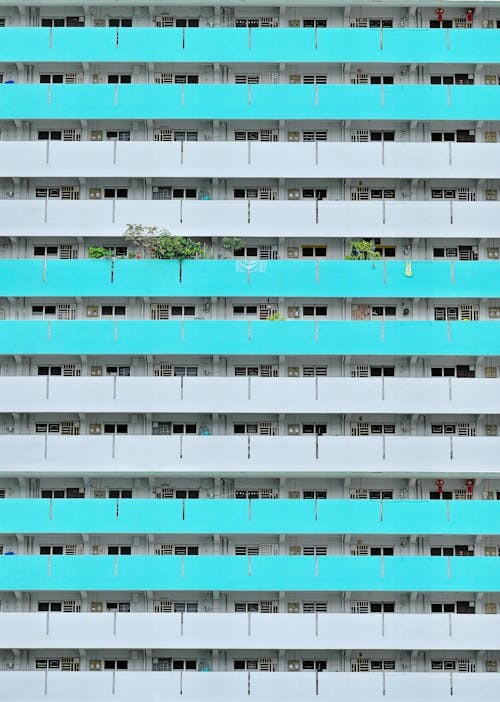 Horizontal Colorful Lines on a Residential Building