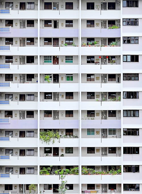 Rows of Balconies of an Apartment Building