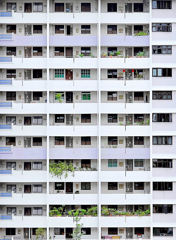 Rows Of Balconies Of An Apartment Building