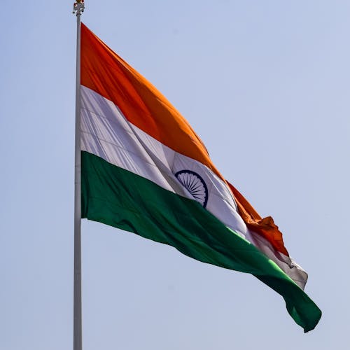 Close-Up Shot of the Flag of India 