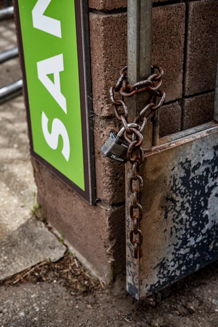 Rusty Chain With Padlock