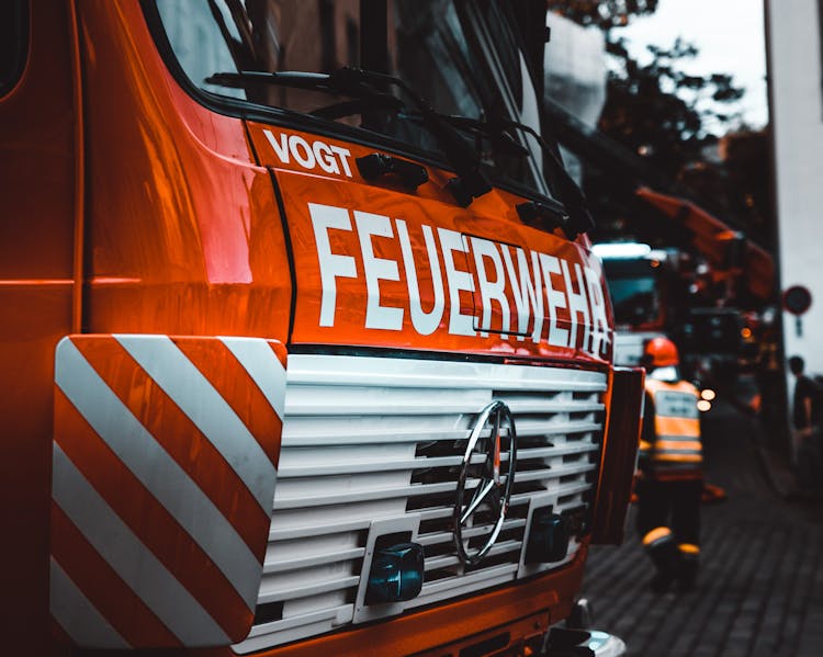 Red Mercedes-benz Firetruck