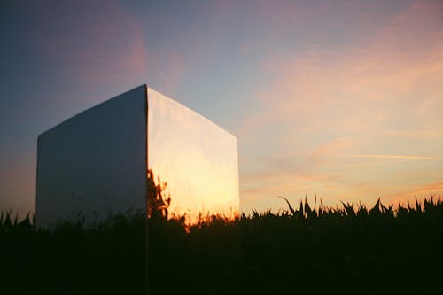 Photo of a Cube Mirror and Reflections