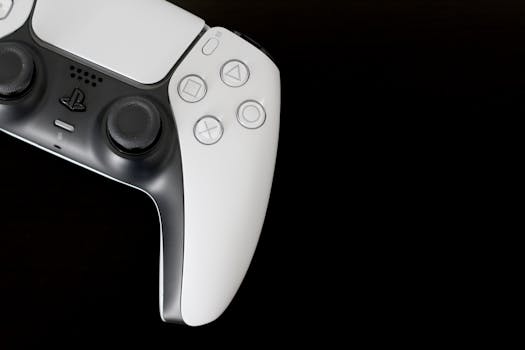 High-quality image of a modern gaming controller, showcasing its sleek design against a black backdrop.