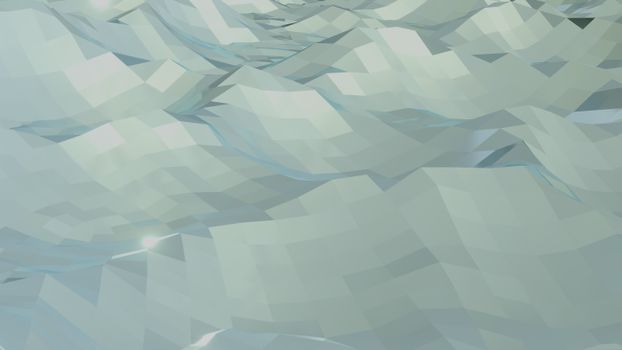 Abstract 3D render of pastel blue geometric wave patterns, creating a modern and calming visual effect.
