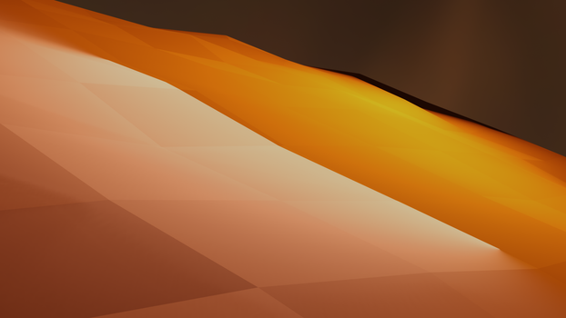 An artistic abstraction with warm orange and brown geometric patterns.