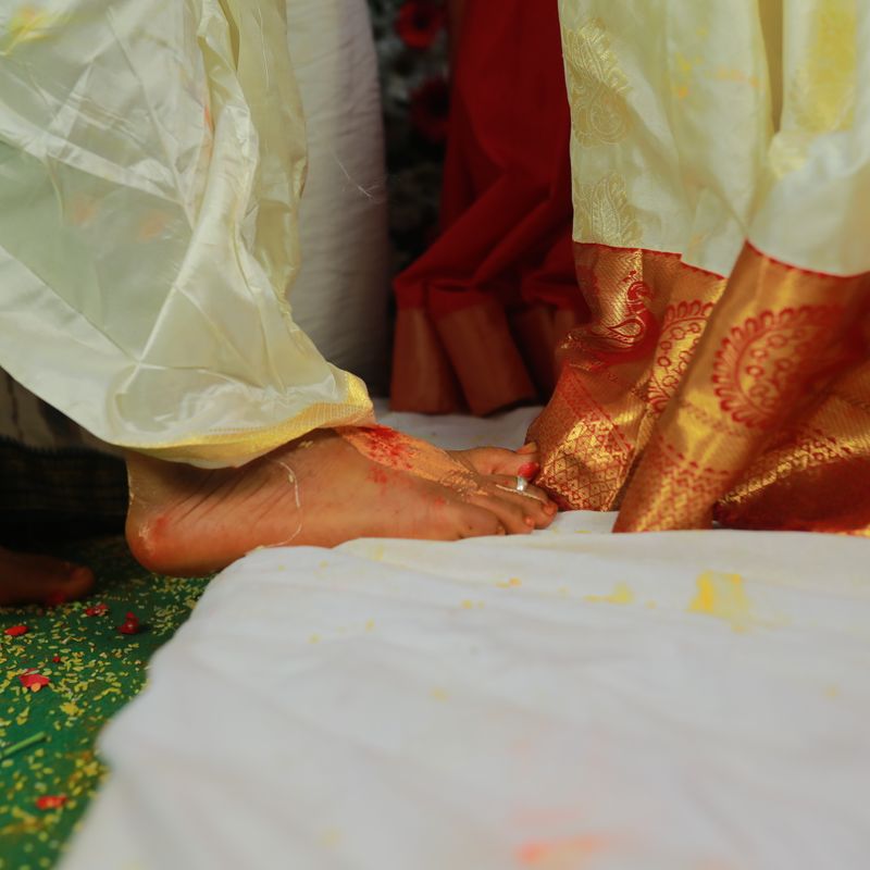 Bride and groom during a traditional wedding ceremony