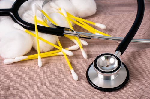 Stethoscope with Cotton Swabs