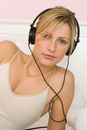 Pastel Coloured Portrait of Woman in Headphones