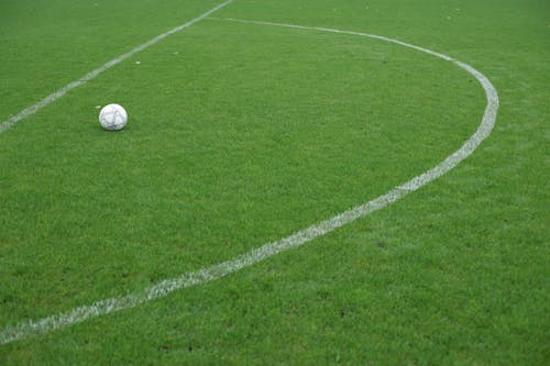 Free White Soccer Ball on Green Grass Field Stock Photo