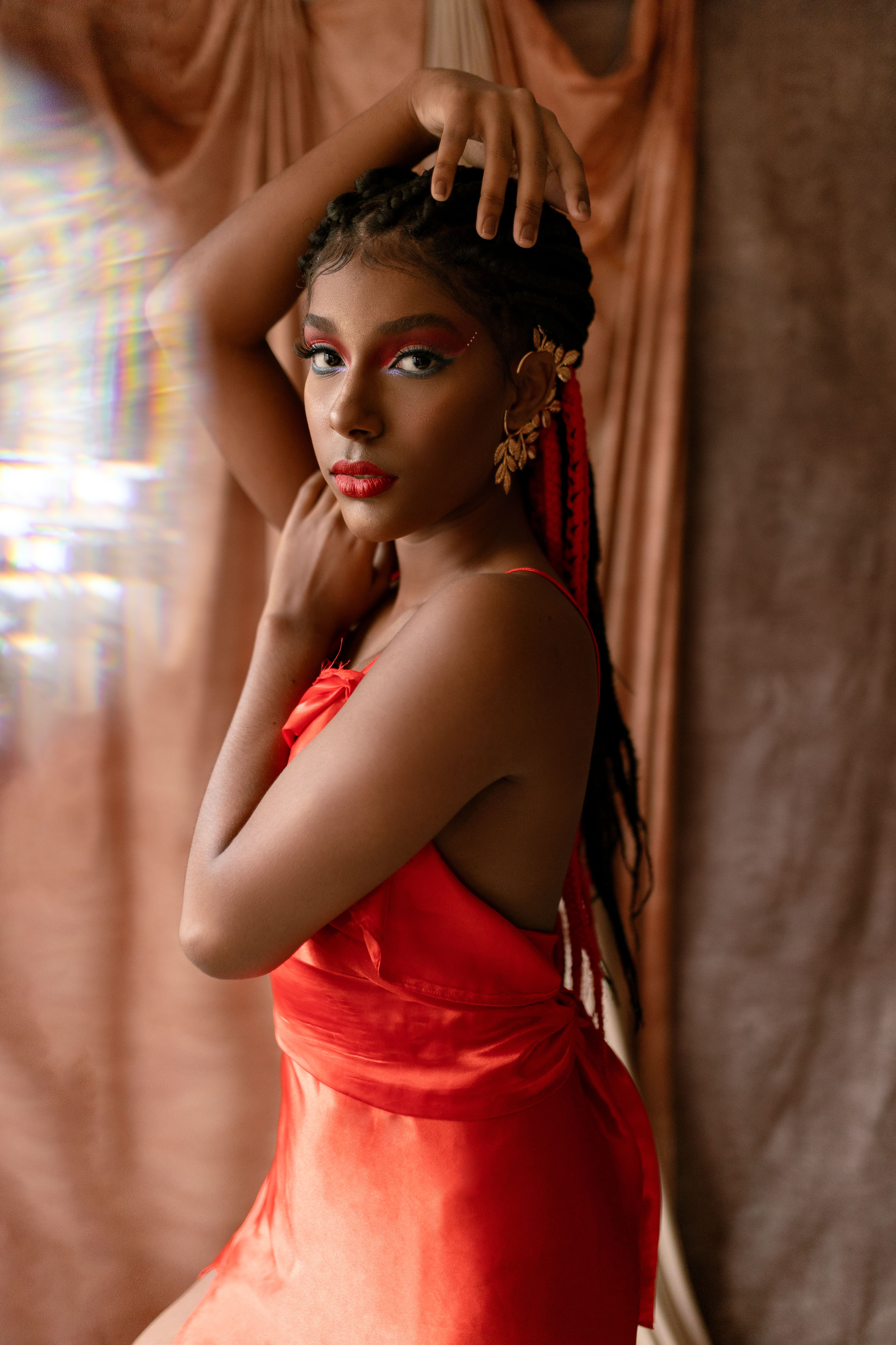 A Woman in Red Dress  Free Stock Photo