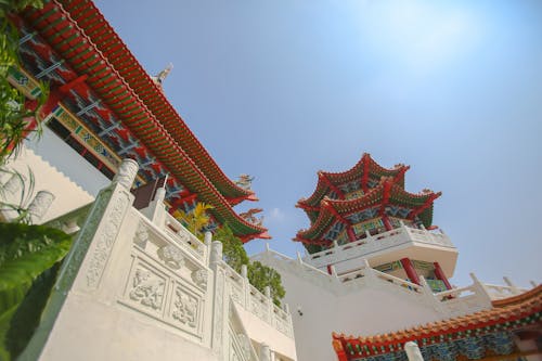 Low Angle View of the Thean Hou Temple, Kuala Lumpur, Malaysia