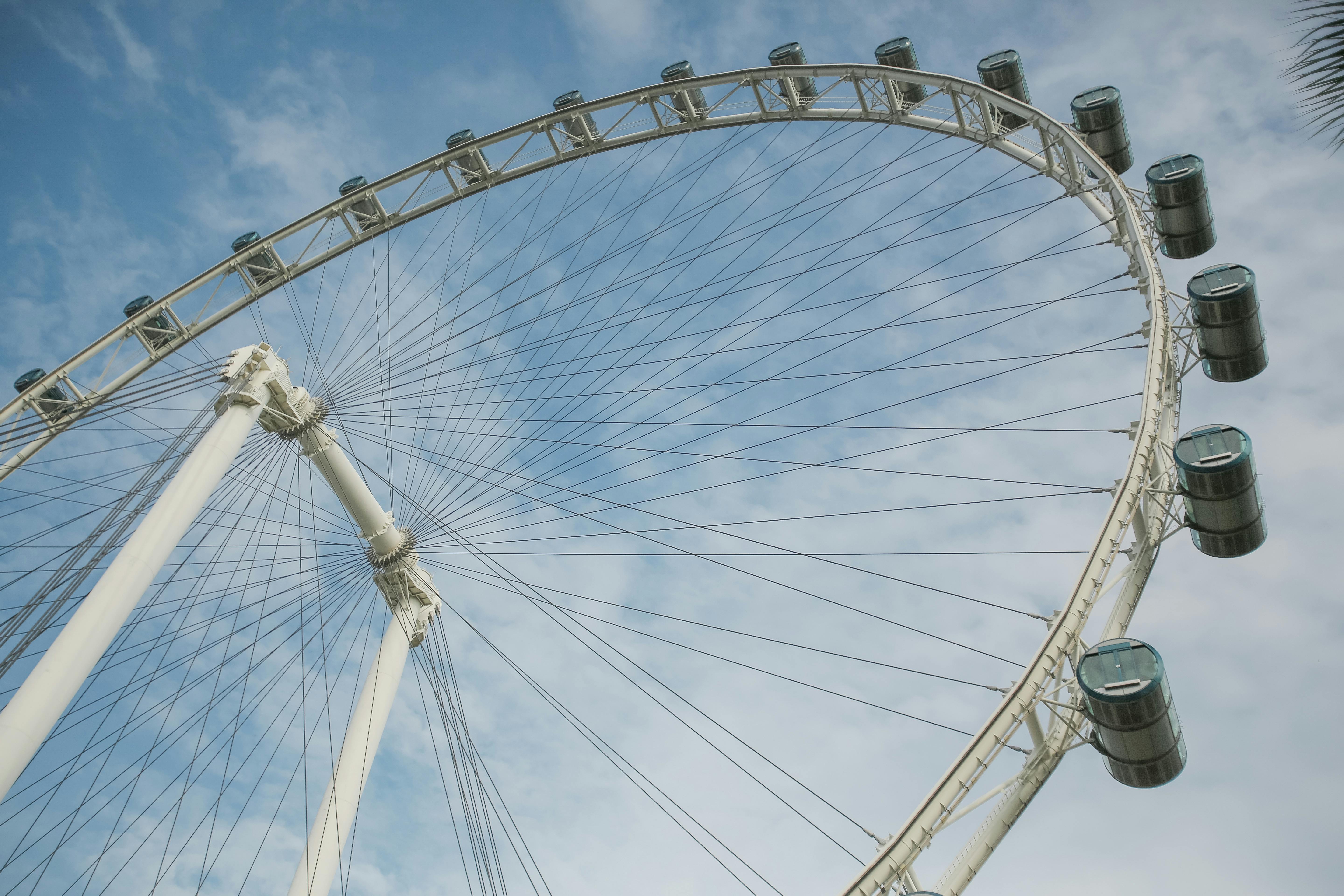 the singapore flyer ferris wheel under blue sky