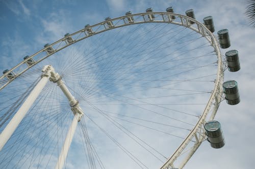 The Singapore Flyer Ferris Wheel Under Blue Sky