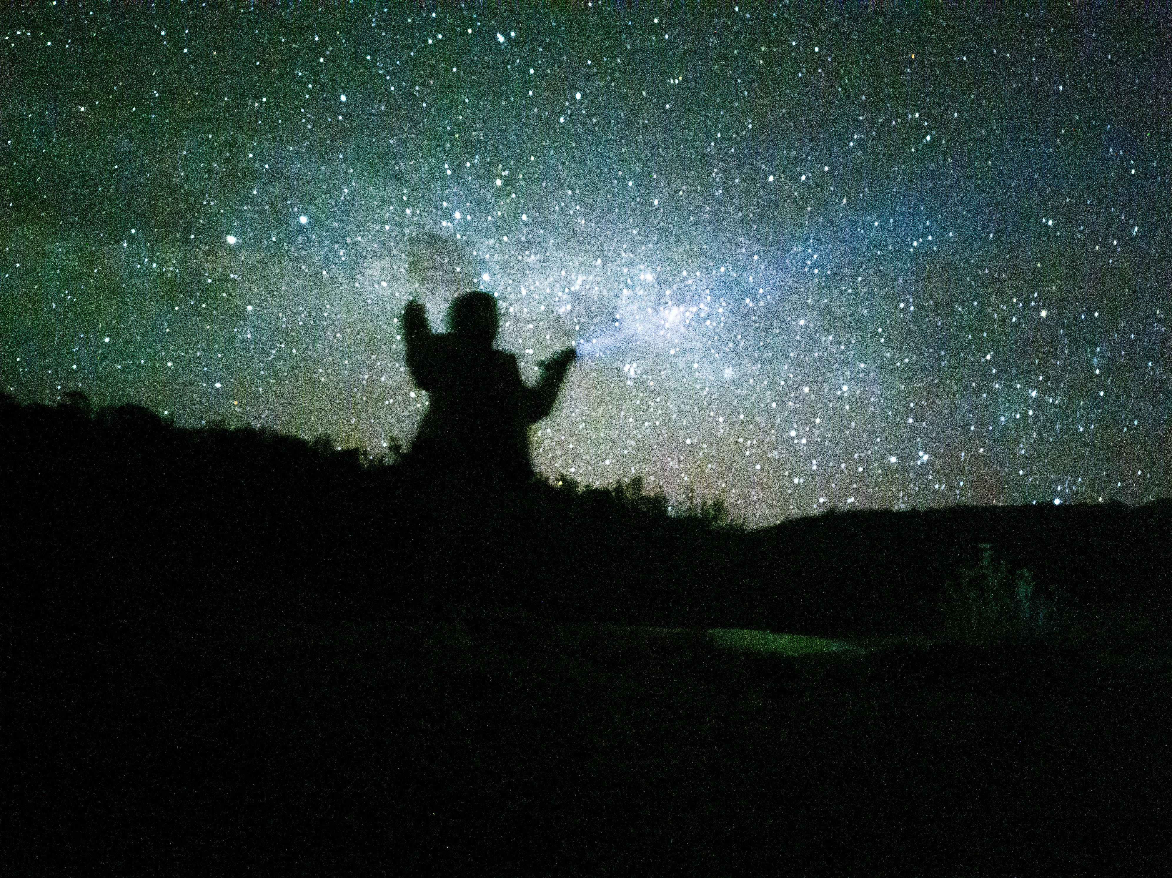 Shadow Looking To The Night Sky Photos, Download The BEST Free Shadow ...