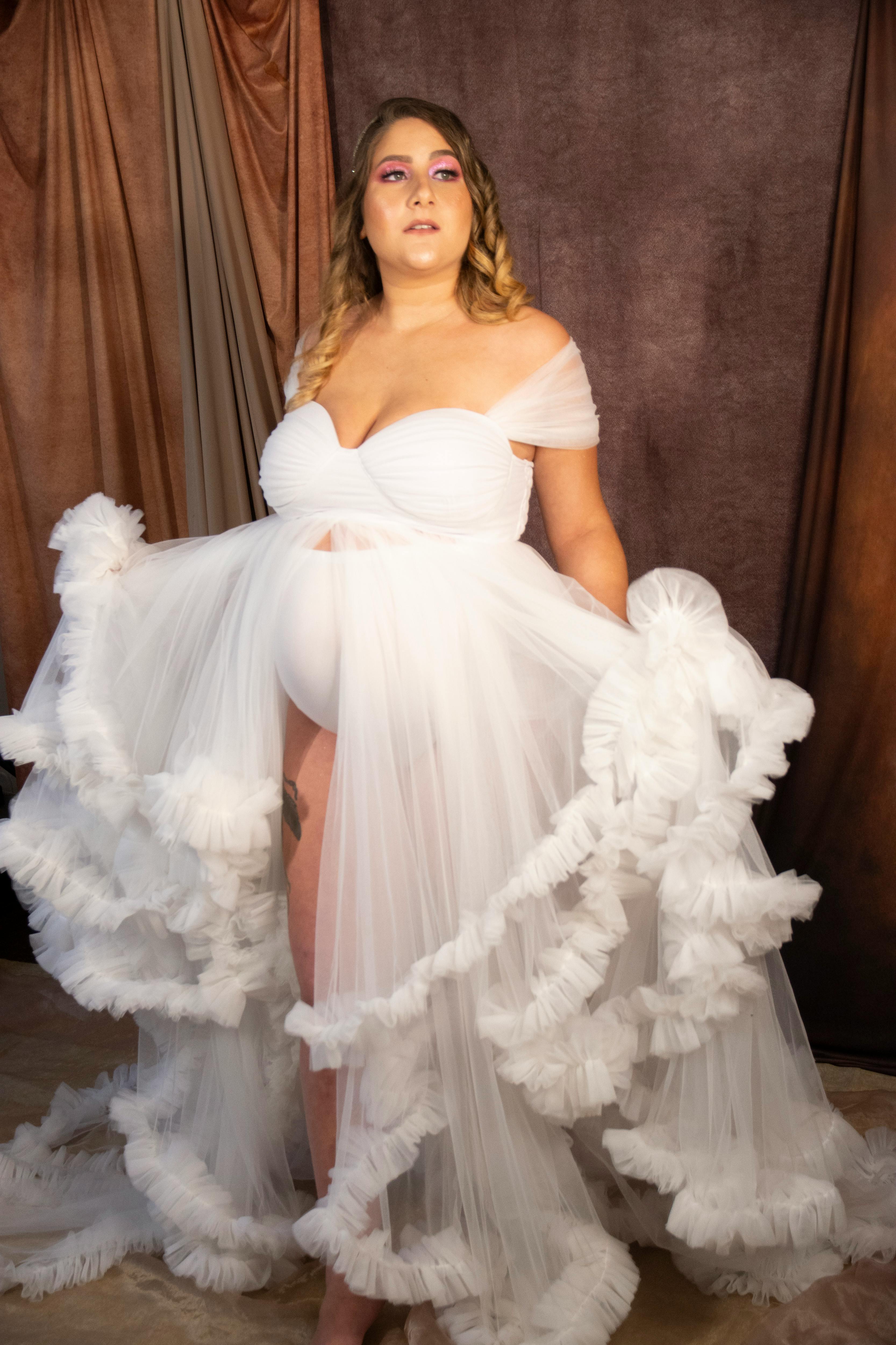 civil war dresses White Spandex Maternity Dresses with Long Sleeves – loveangeldress main image 1
