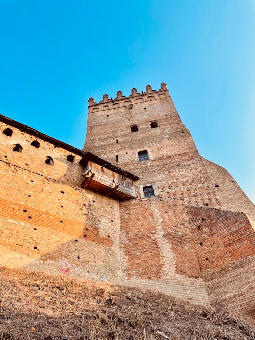 Low Angle Shot of the Vysichka Castle in Ukraine 