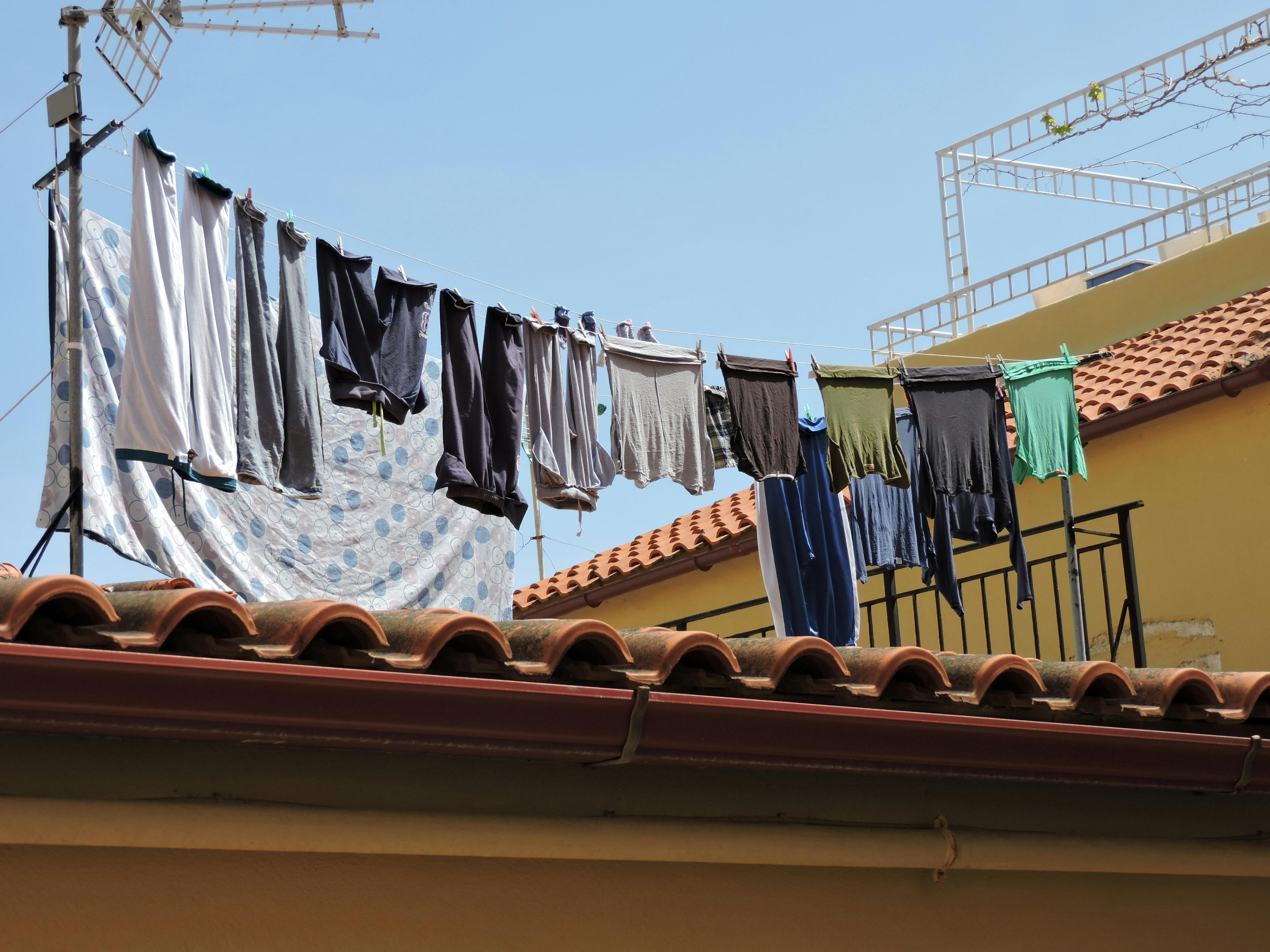 Free stock photo of clothes line, clothes-pegs, laundry