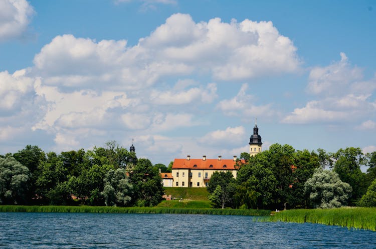 Church Built On Lake Shore