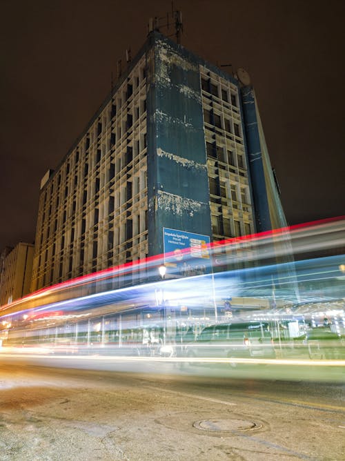 Blurred Lights of Cars in City