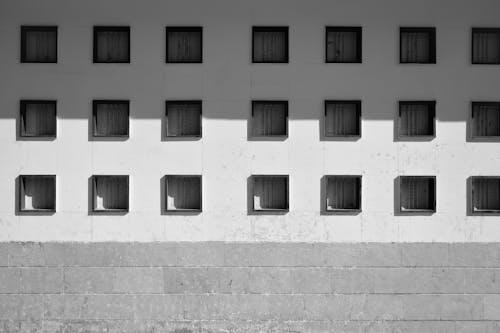 Concrete Building with Square Windows