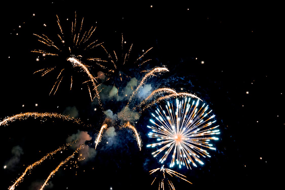 Kostenlos Foto Von Feuerwerk Während Der Nacht Stock-Foto