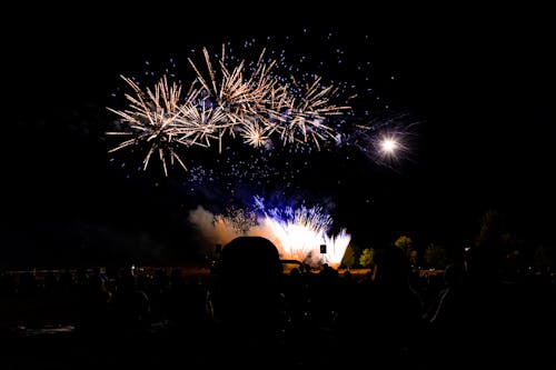 Photo of Crowd Looking at Fireworks Display