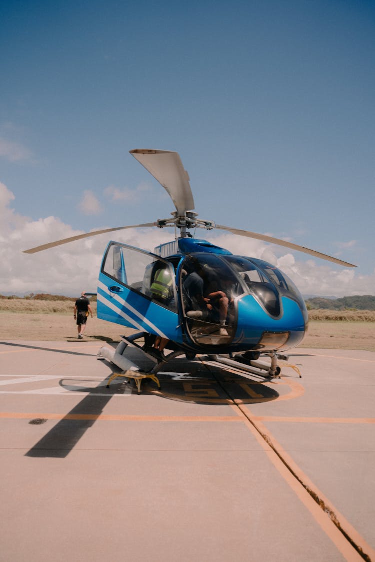 Helicopter On Helipad