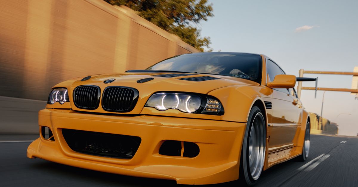 Yellow R46 Gtr A Yellow BMW e46 on the Road · Free Stock Photo