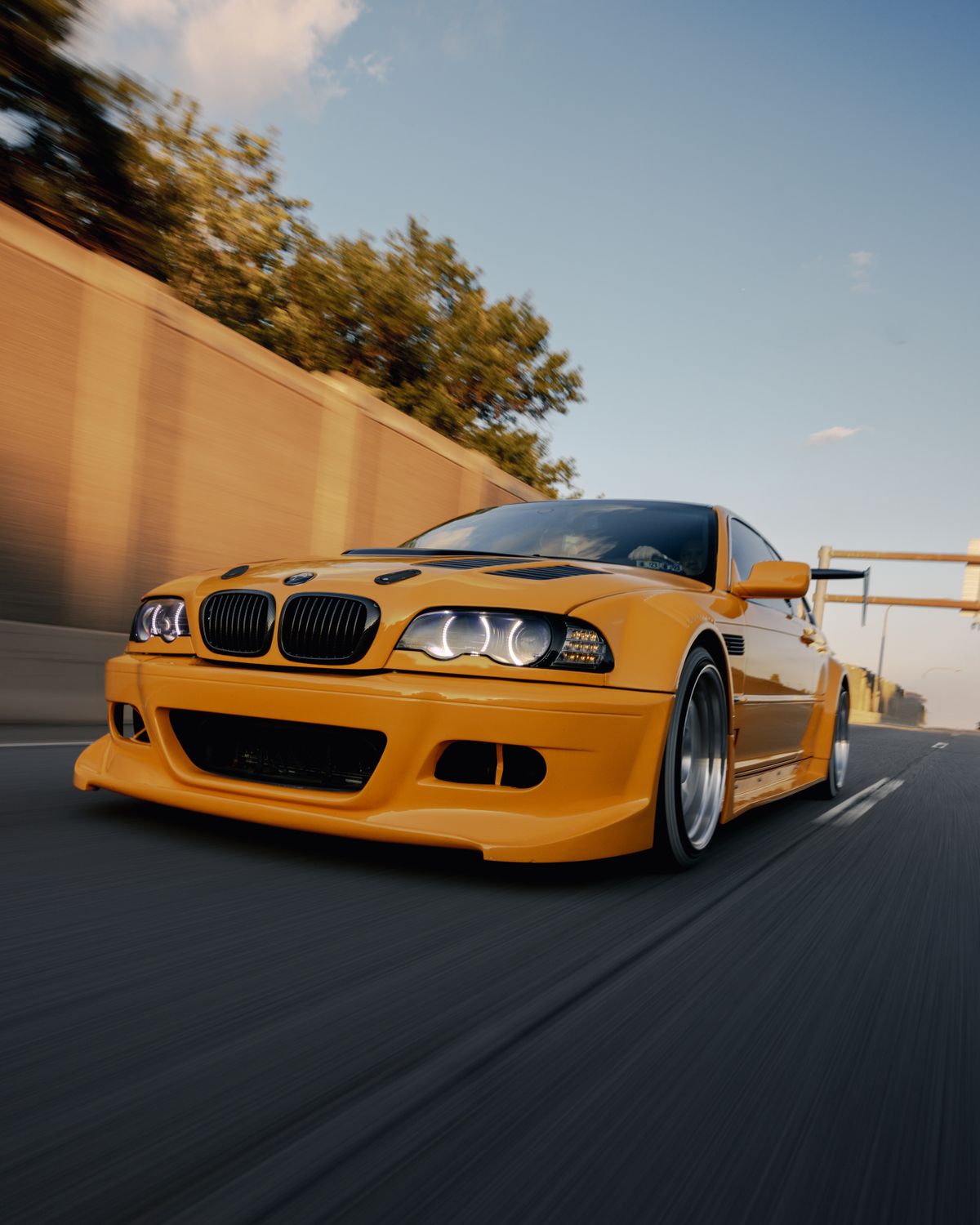 Yellow R46 Gtr A Yellow BMW e46 on the Road · Free Stock Photo