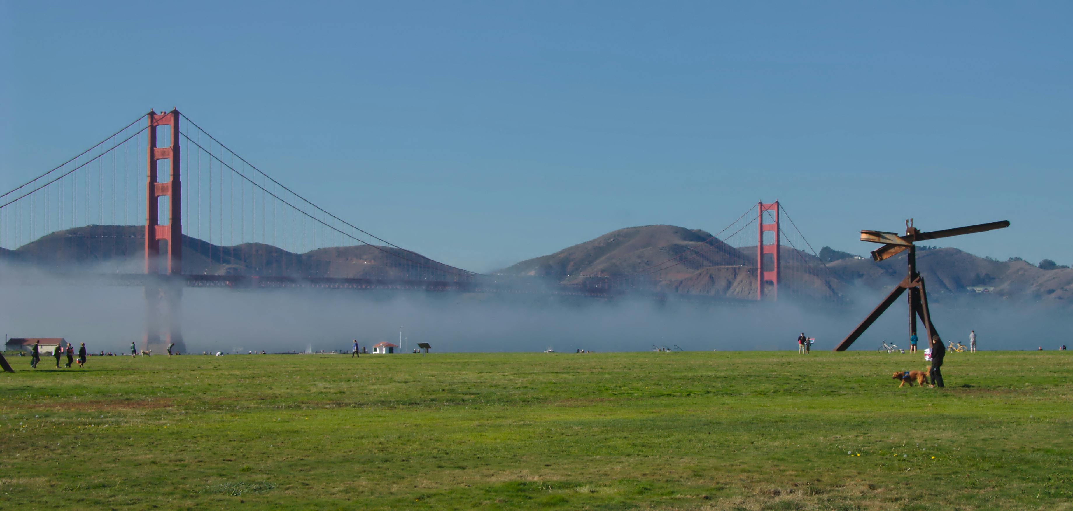 Free stock photo of fog, golden gate bridge