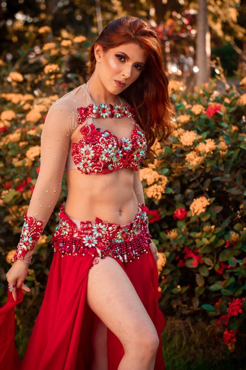 A Woman with Red Hair Posing