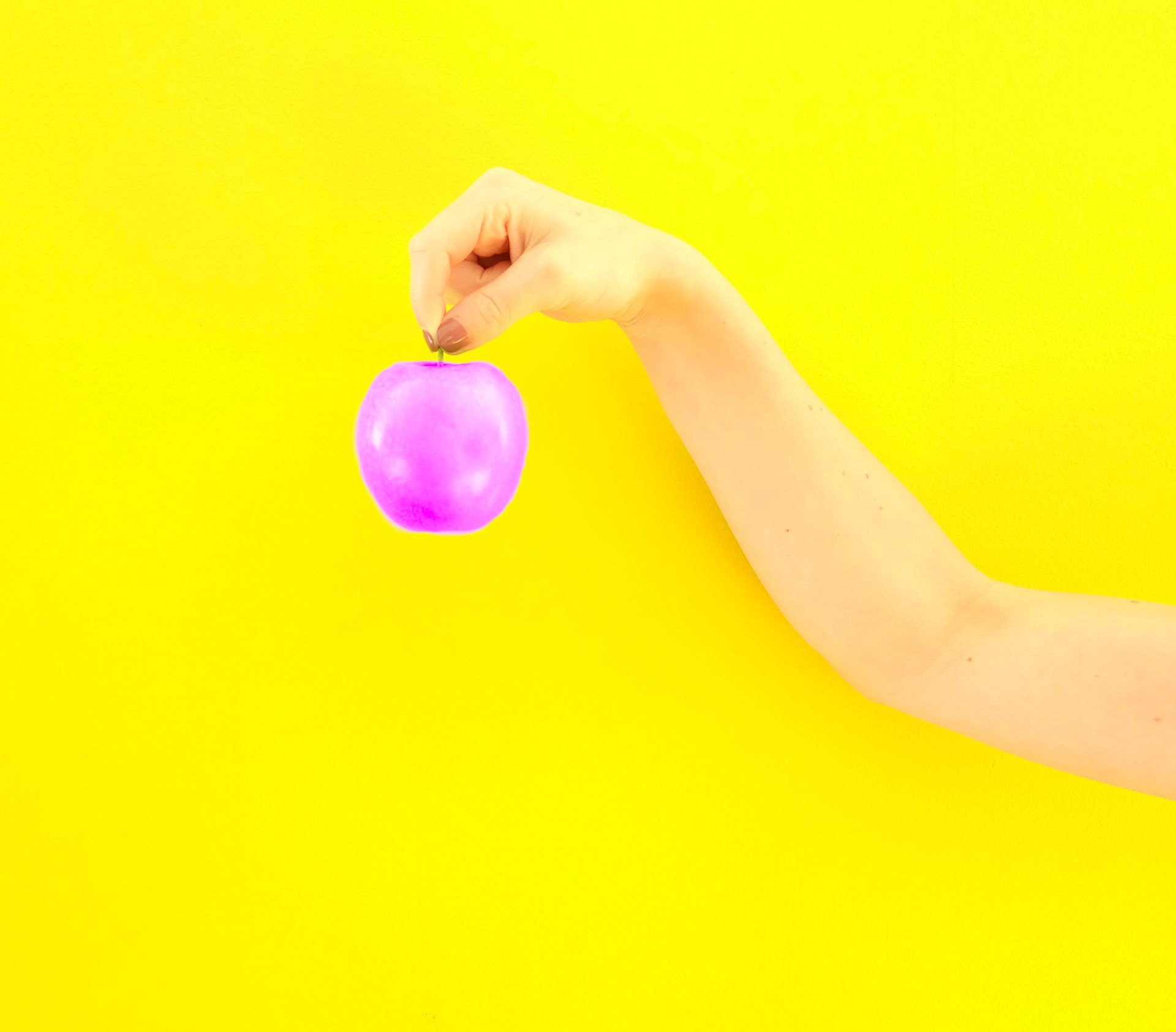 Person Holding Purple Apple Fruit