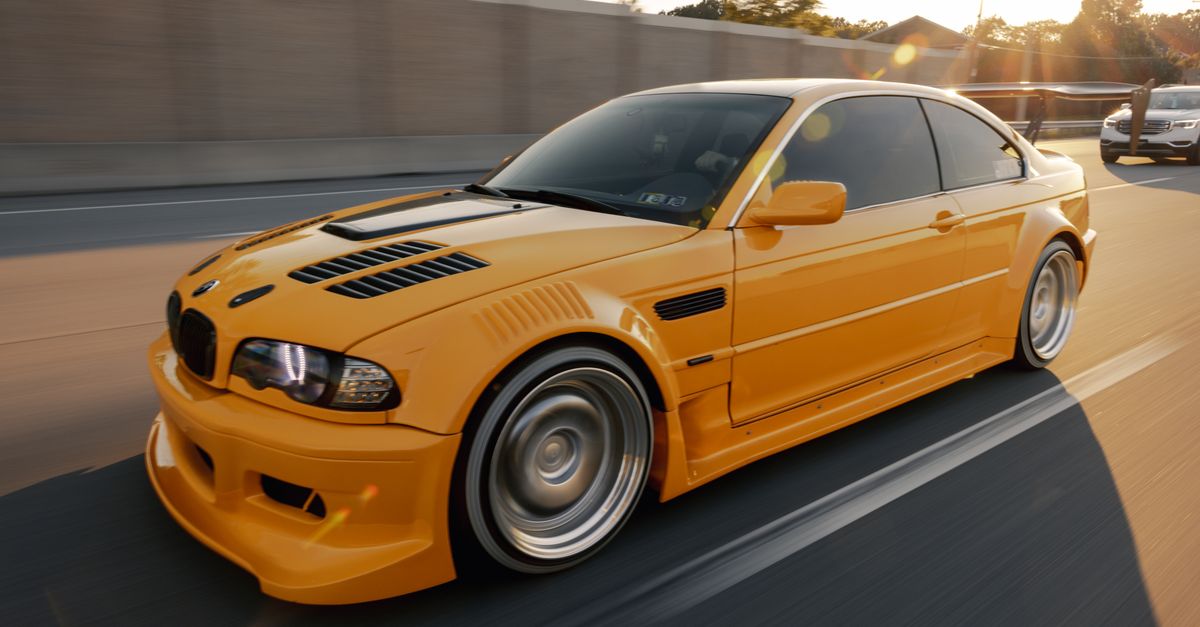 Yellow R46 Gtr A Yellow BMW E46 on the Road · Free Stock Photo