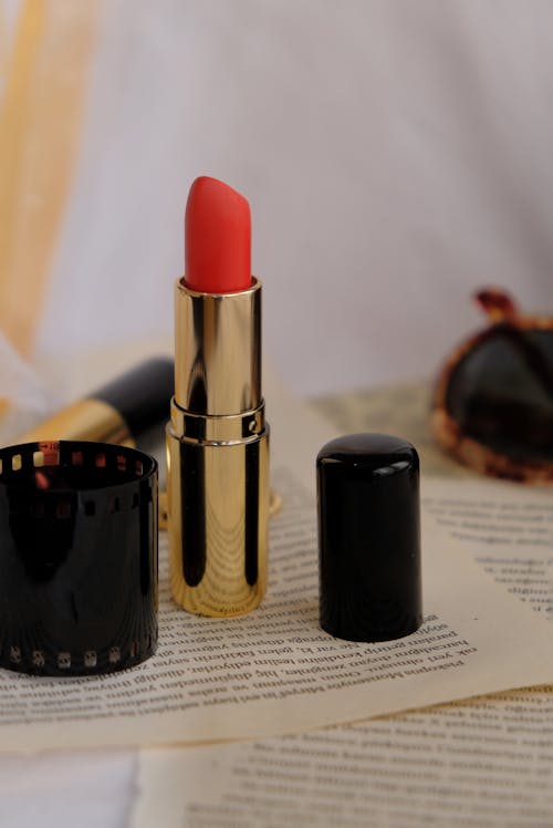 A Close-Up Shot of a Red Lipstick