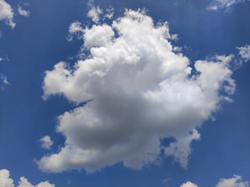 White Cumulus Cloud and Blue Sky