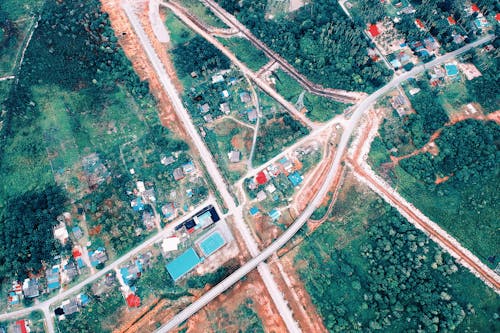 Aerial Photo of Houses and Roads