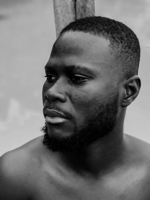 Základová fotografie zdarma na téma africký, bez trička, černobílý