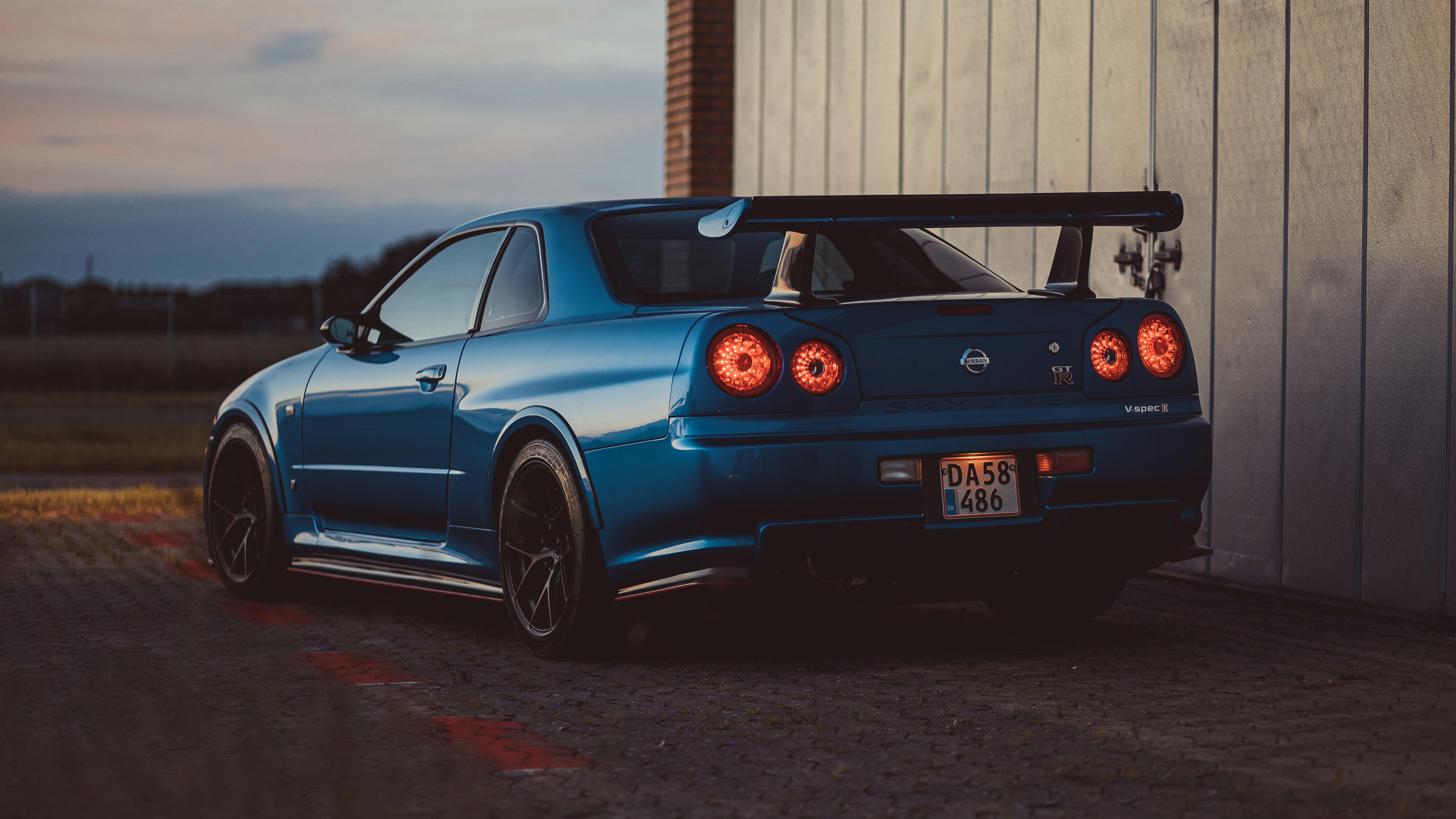 Photo of a Blue Nissan Skyline Car · Free Stock Photo