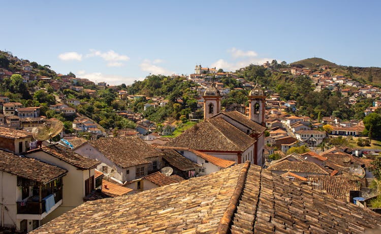  Rooftops Of Buildings In Ouro Preto In Brazil