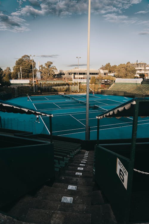 Free Tennis Court Center Cuurt Stock Photo