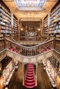 Top View of Library With Red Stairs