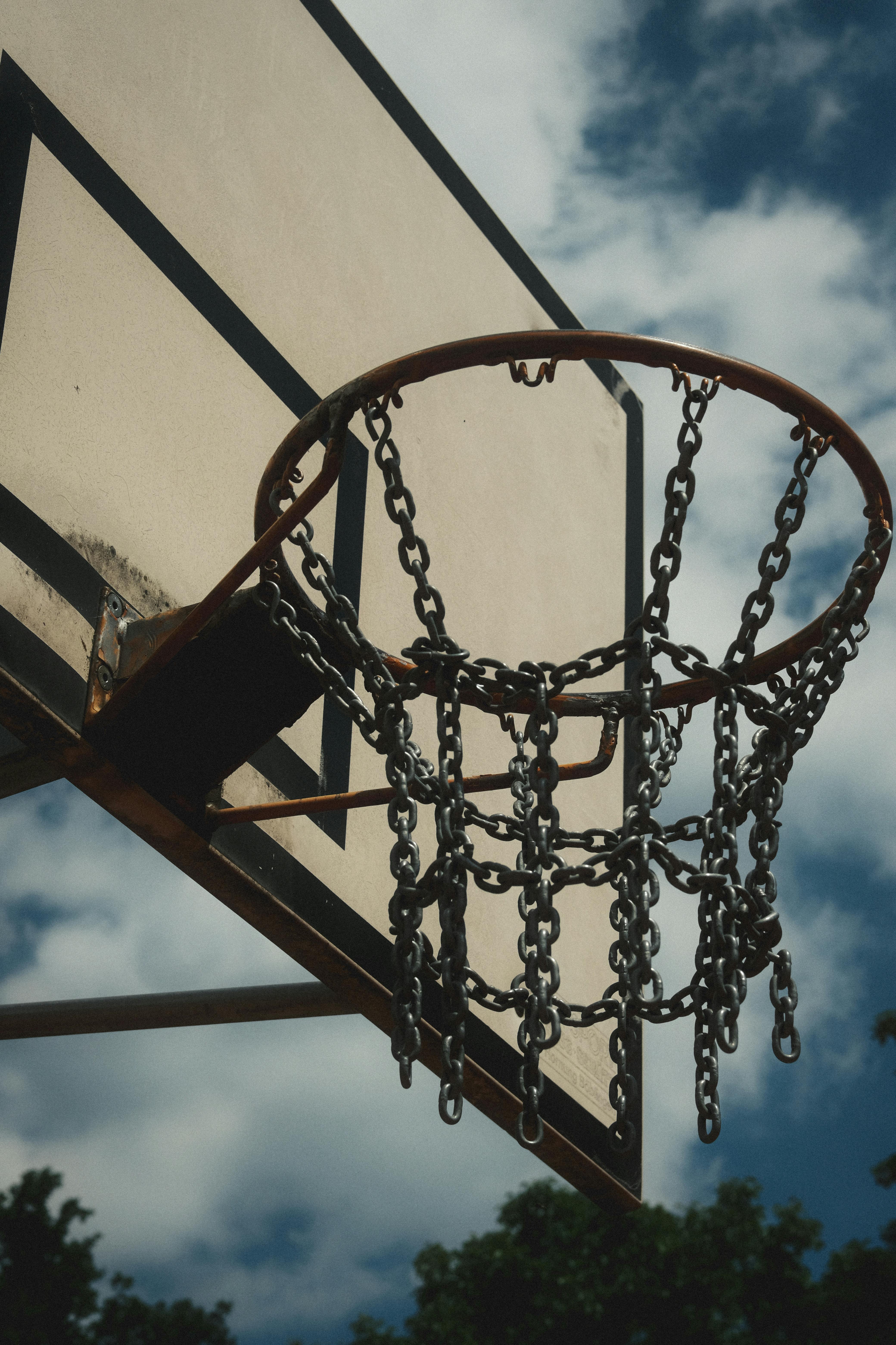 A Basketball Hoop Made with Chains · Free Stock Photo