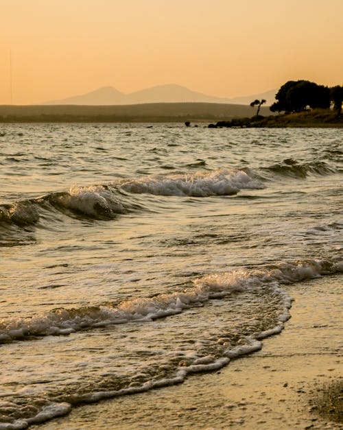 An Ocean Waves Crashing on Shore