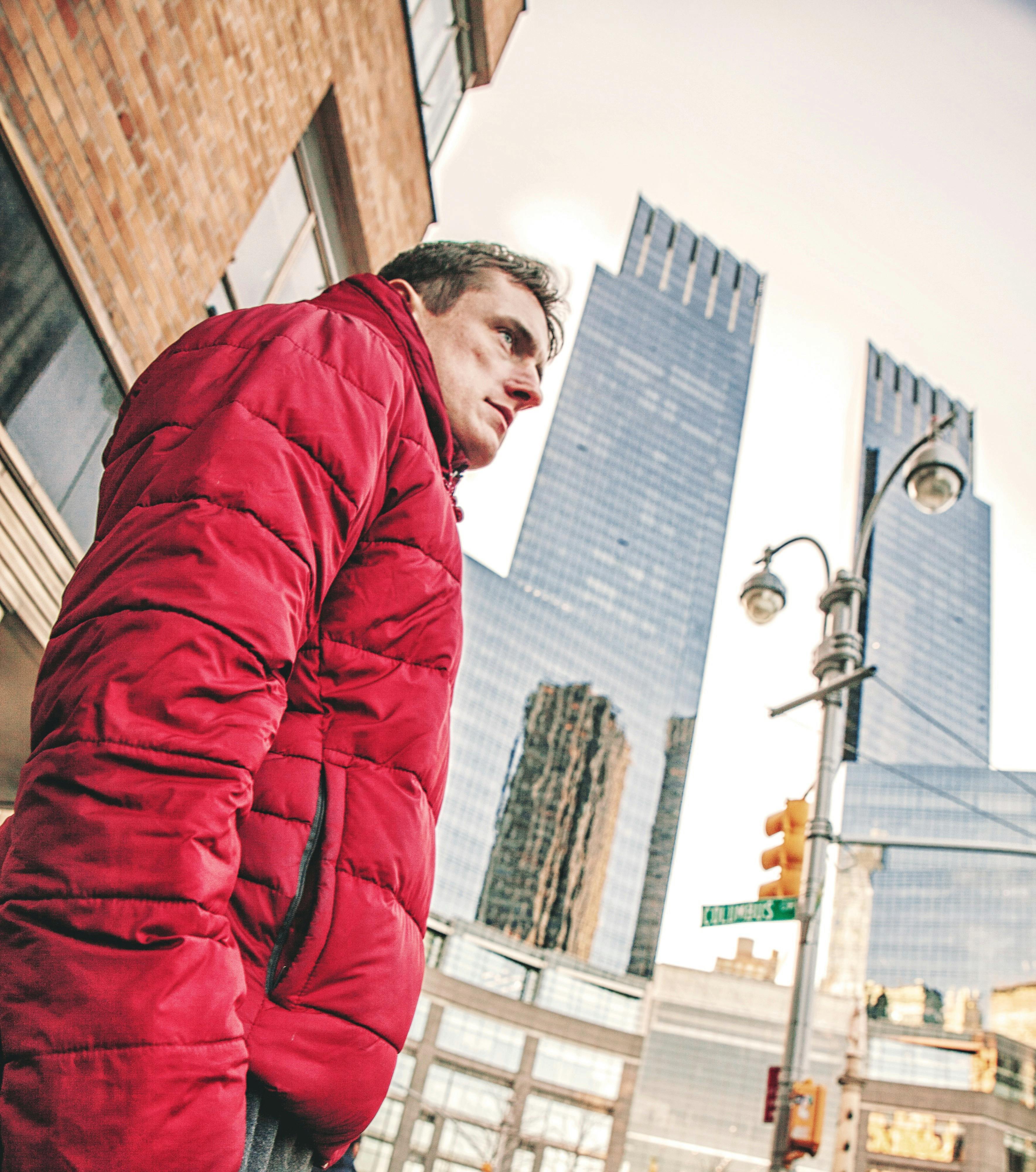 vintage red bubble coat mens