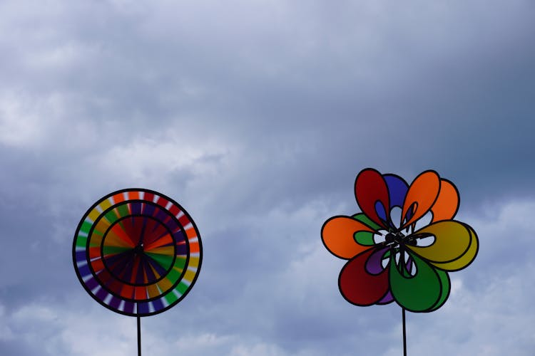 Multi Color Pinwheels Under Blue Sly