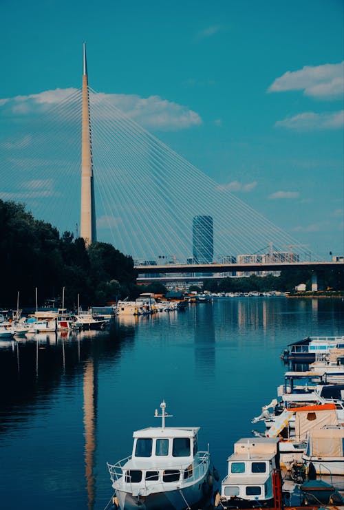 Foto stok gratis ada jembatan, Arsitektur, awan