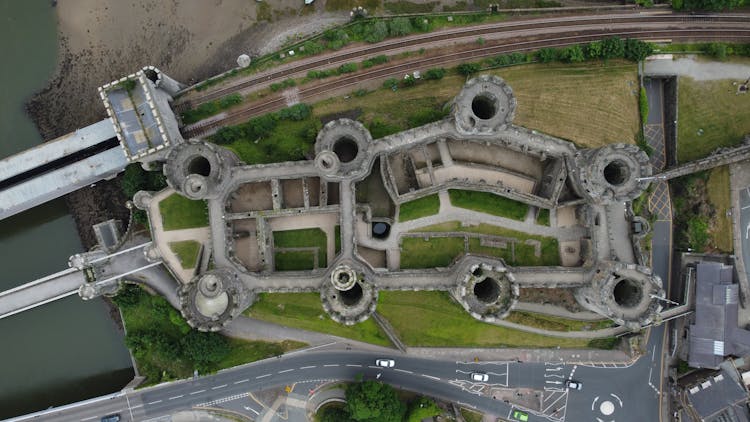 Photo Of A Top View Of The Conway Castle In Conway, Wales