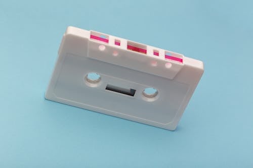 無料 白いカセットテープ 写真素材
